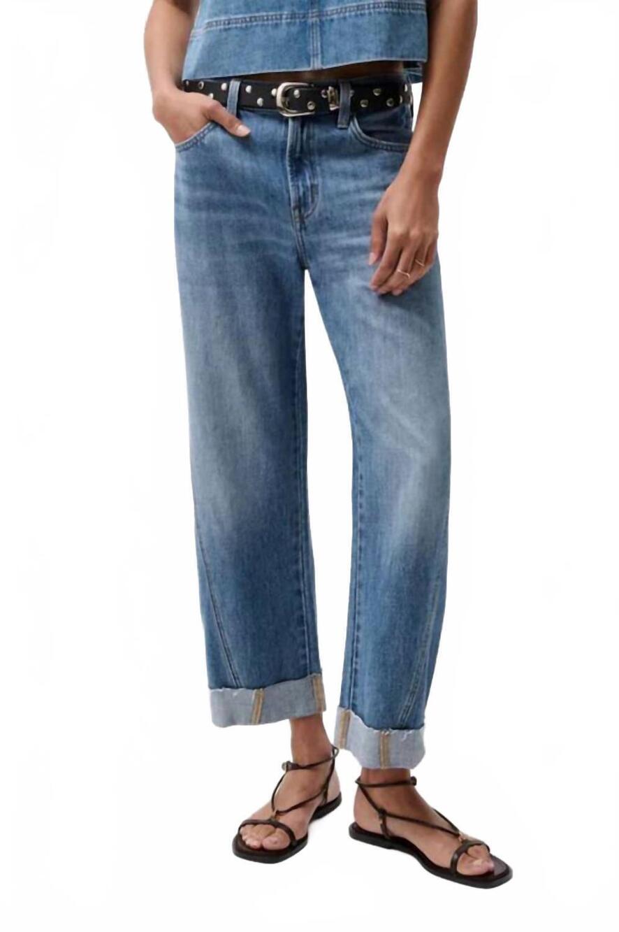 NEW PISTOLA kacey mid rise cuffed boyfriend jeans in laguna